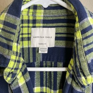 American Eagle Outfitters Classic Fit XSmall Plaid Shirt Seattle Seahawk Colors
